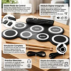 Batería Electrónica De Silicona Digital Portátil Con Pedales 4