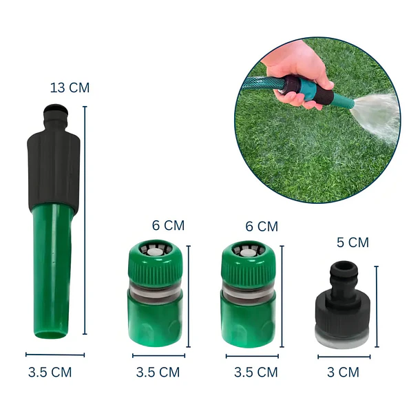 Manguera Para Jardín Reforzada 10 Metros Con Conectores Pvc 2