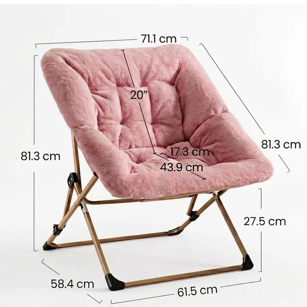 Silla Plegable Platillo Acolchada Living Dormitorio Cuadrada 6