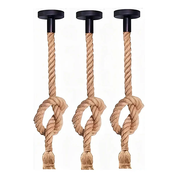 Lampara Colgante Vintage Cuerda 1 Ampolleta Soga De Techo 2