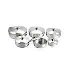 Juego De Ollas De Aluminio Pulido 6 Pcs Tamaños 20cm A 36cm 4