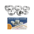 Juego De Ollas De Aluminio Pulido 6 Pcs Tamaños 20cm A 36cm 1