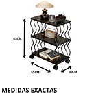 Mesa Auxiliar Con Ruedas De 3 Niveles En Mdf Y Metal 3