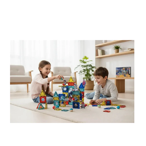 Juego De Bloques Magnéticos Space Block Diy 68 Piezas Mcasa 2