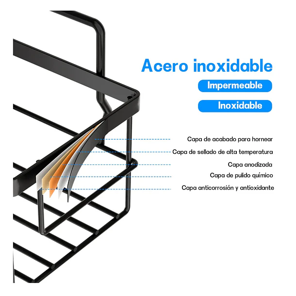 Organizador De Ducha Esquinero Estante Para Baño 5 Piezas 3