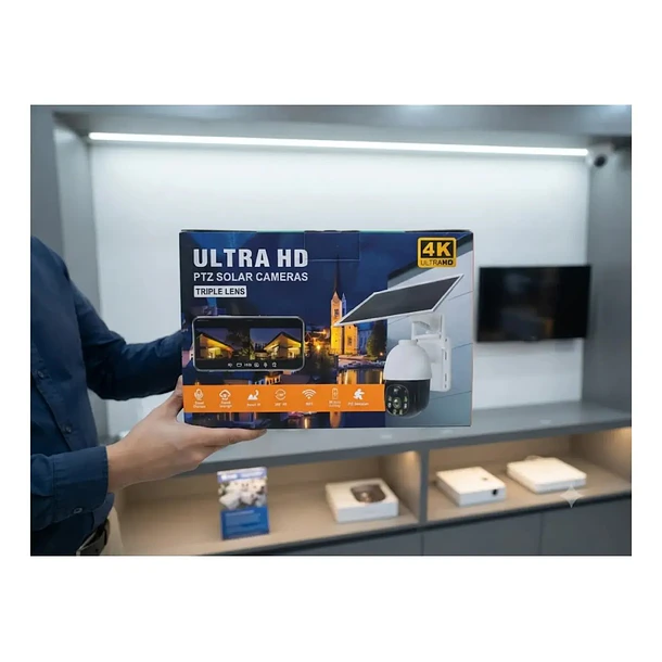 Cámara De Seguridad Solar Wifi 4g Ultra Hd Con Triple Lente 5