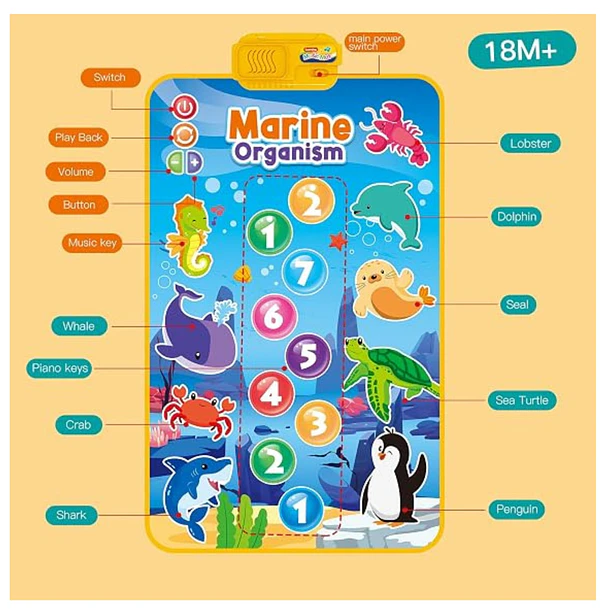 Alfombra Musical Del Mundo Marino Para Bebés 100x60 3