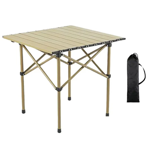 Set De Camping Portátil Mesa Plegable Tipo Rollo Y 2 Sillas 2