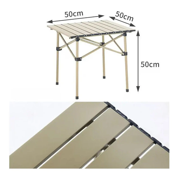 Set De Camping Portátil Mesa Plegable Tipo Rollo Y 2 Sillas 3