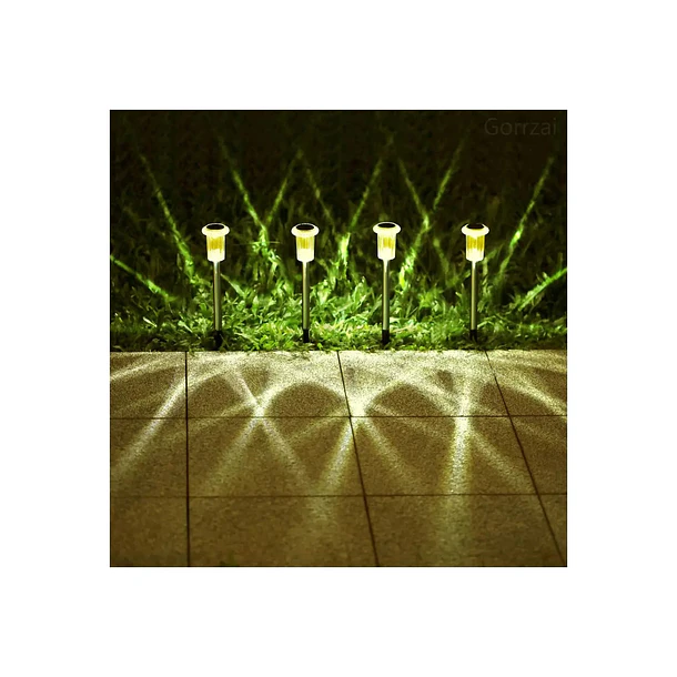 Set 24 Focos Estacas Solares Led Exterior Jardín Terraza 33cm 2