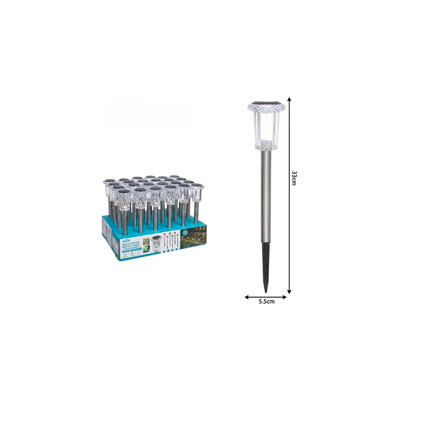 Set 24 Focos Estacas Solares Led Exterior Jardín Terraza 33cm 4