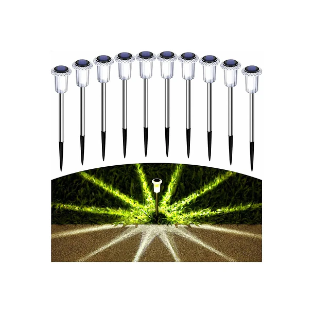 Set 24 Focos Estacas Solares Led Exterior Jardín Terraza 33cm 7