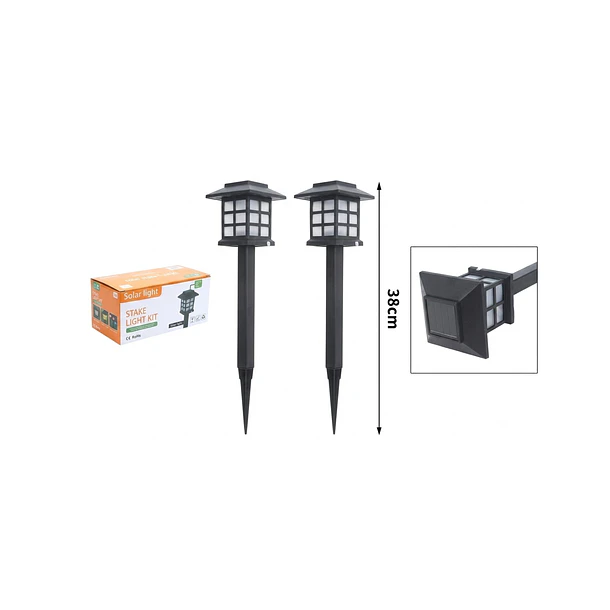 Pack 4 Lámparas Solares De Jardín Estaca Led Exterior Impermeable 2
