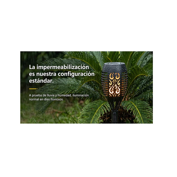 Pack 4 Lámparas Solares Estaca Jardín Efecto Llama Impermeable LED 5