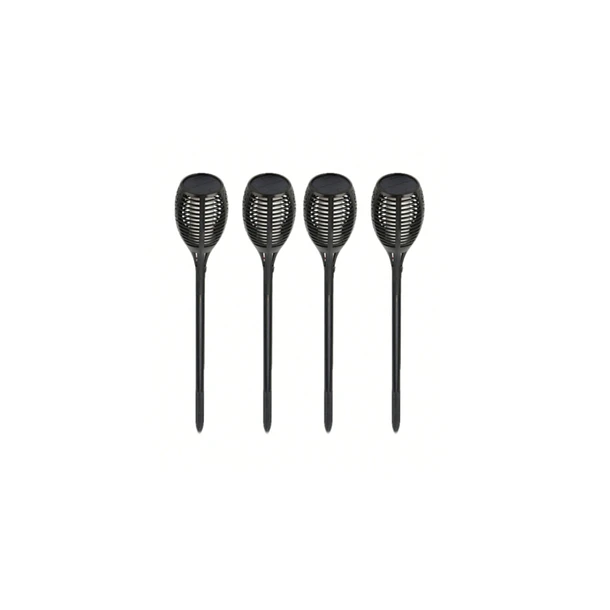Pack 4 Lámparas Solares Estaca Jardín Efecto Llama Impermeable LED 2