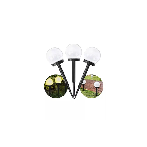 Foco Estaca Solar LED Redondo para Jardín 35cm - Pack de 3 unidades