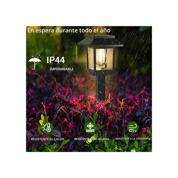Pack 3 Lámparas Solares De Jardín Estaca Luz Cálida 2