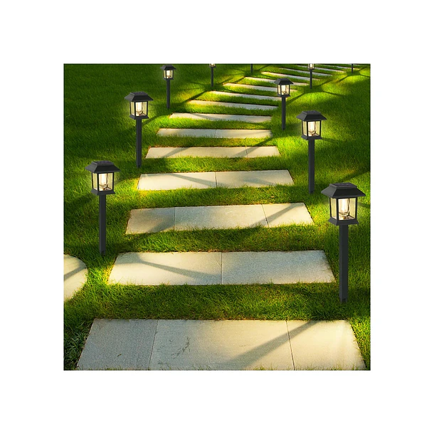 Pack 3 Lámparas Solares De Jardín Estaca Luz Cálida 4