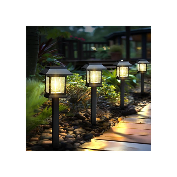 Pack 3 Lámparas Solares De Jardín Estaca Luz Cálida 6