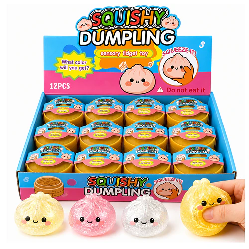 PACKX12 Juguete Antiestrés Squishy Dumpling Vaporera Sensorial 5.5cm
