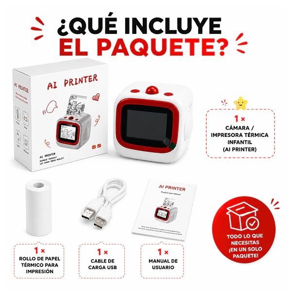 Mini Cámara E Impresora Térmica Instantánea Infantil MD 3