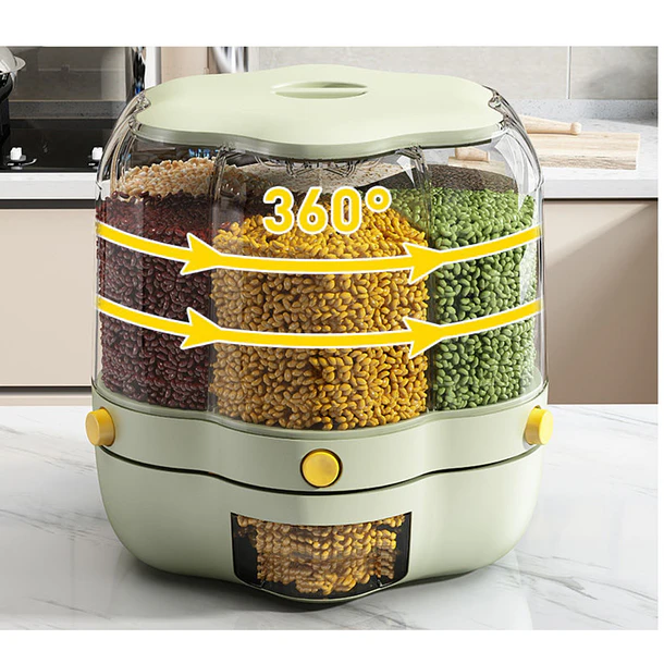 Dispensador De Arroz Y Granos Giratorio 360° Multiuso De 7 litros MD 4