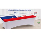 Mantel Funda De Mesa Elástica Diseño Bandera De Chile 180x75cm CF 2