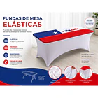 Mantel Funda De Mesa Elástica Diseño Bandera De Chile 180x75cm CF 3