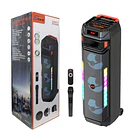 Parlante Torre Portátil Bluetooth Con Micrófono Y Luces Led CF 1