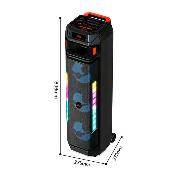 Parlante Torre Portátil Bluetooth Con Micrófono Y Luces Led CF 4