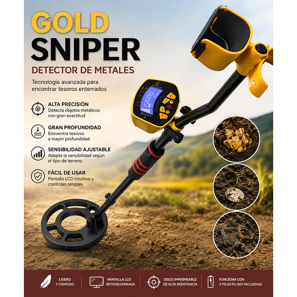Detector De Metales Gold Sniper Oro - Monedas Pantalla Lcd 5