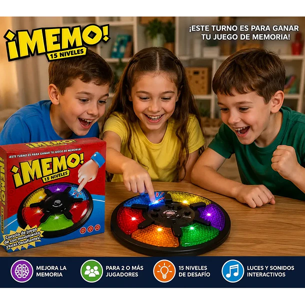 Juego De Memoria ¡memo! Con Luces Y Sonidos 15 Niveles CF 4