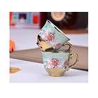 Set Juego De Tazas Y Platos De 12 Piezas Porcelana Fina Verde 2