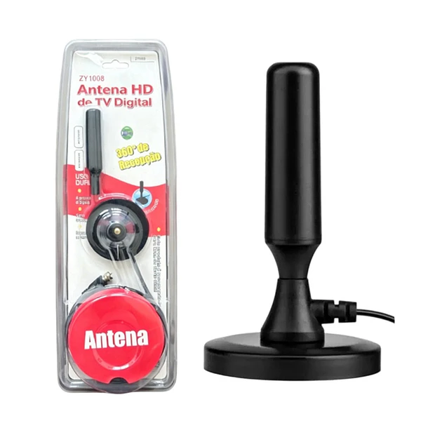 Antena Digital Hd Tv Interior Y Exterior Recepción 360° Base Magnetica 1