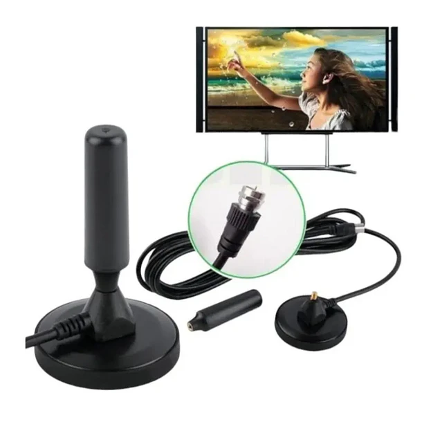 Antena Digital Hd Tv Interior Y Exterior Recepción 360° Base Magnetica 3