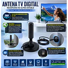 Antena Digital Hd Tv Interior Y Exterior Recepción 360° Base Magnetica 5