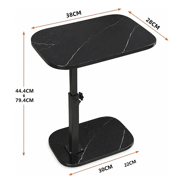 Mesa Auxiliar Ajustable Con Acabado Efecto Mármol Negro TN 3