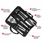 Set Parrillero De Acero Inoxidable 9 Piezas Con Estuche CF 3