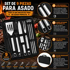 Set Parrillero De Acero Inoxidable 9 Piezas Con Estuche CF 6