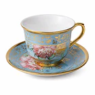 Set Juego De Tazas Y Platos De 12 Piezas Porcelana Fina Azul 2