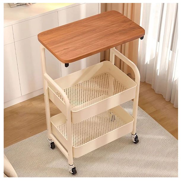 Carrito Organizador Metálico De 3 Niveles Blanco Soporte 50k MD 2