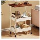 Carrito Organizador Metálico De 3 Niveles Blanco Soporte 50k MD 3