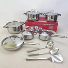 Juego Batería De Cocina 15 Piezas Acero Inoxidable Con Tapas CF 1