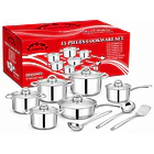 Juego Batería De Cocina 15 Piezas Acero Inoxidable Con Tapas CF 7