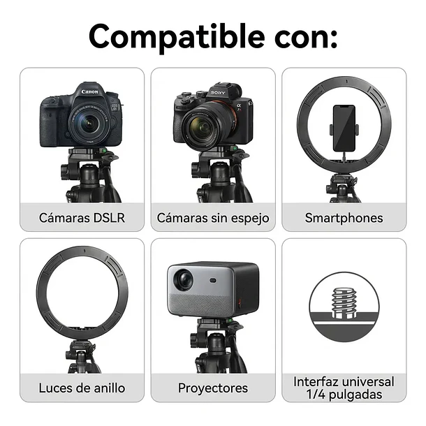 Trípode Ligero Para Cámara Y Celular Giro 360 Con Funda NL 3