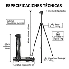 Trípode Ligero Para Cámara Y Celular Giro 360 Con Funda NL 5