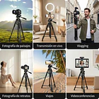 Trípode Ligero Para Cámara Y Celular Giro 360 Con Funda NL 6