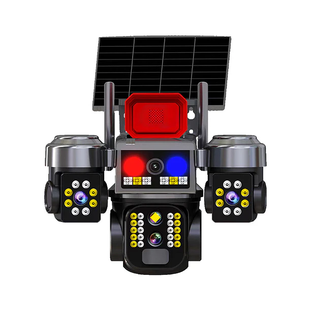 Cámara De Seguridad Solar 12mp 4g 3 Lentes Ptz V380 Pro NL 1