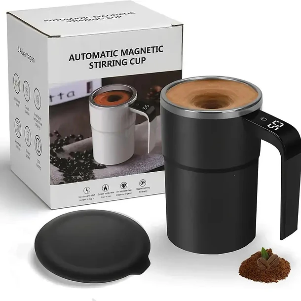 Taza Mezcladora Magnética Automática Acero 304 Con Indicador De Temperatura NL 3