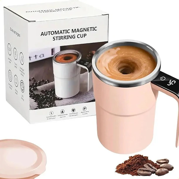 Taza Mezcladora Magnética Automática Acero 304 Con Indicador De Temperatura NL 6